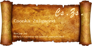 Csonka Zsigmond névjegykártya